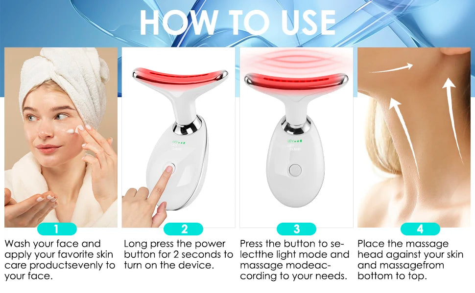 LED light therapy wand promoting collagen and elasticity