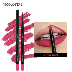 Waterproof Matte Lip Liner Pencil – 12 Colors Long-Lasting Lip Contour