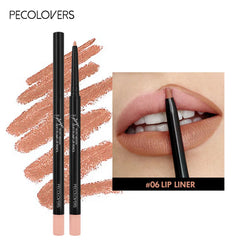 Waterproof Matte Lip Liner Pencil – 12 Colors Long-Lasting Lip Contour