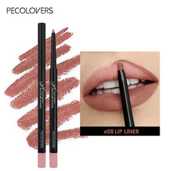 Waterproof Matte Lip Liner Pencil – 12 Colors Long-Lasting Lip Contour