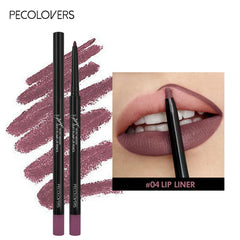 Waterproof Matte Lip Liner Pencil – 12 Colors Long-Lasting Lip Contour