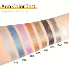 16 Colors Pearlescent Waterproof Glitter Eyeliner | Long-Lasting Eye Makeup