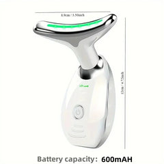 USB rechargeable LED neck and facial massager skin care tool