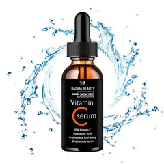 anti-aging vitamin c and hyaluronic acid serum droplet