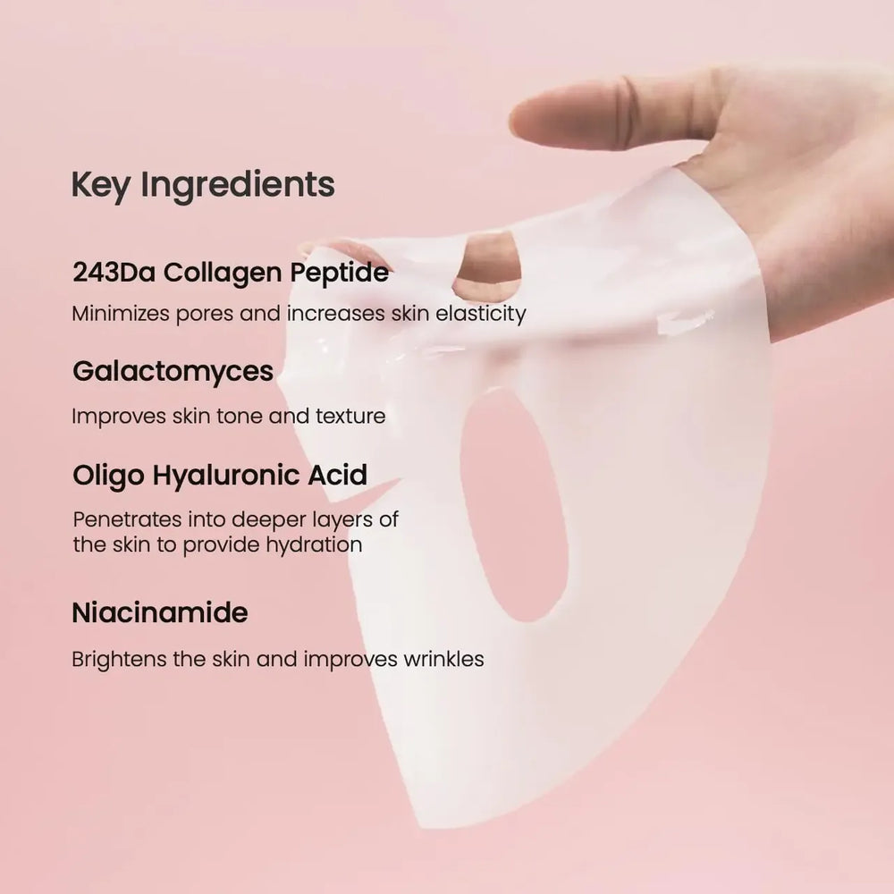 bio collagen mask improving skin radiance and glow