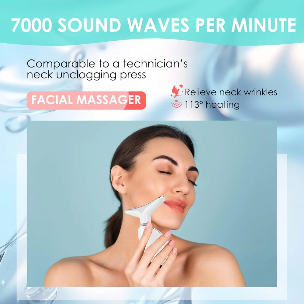 face and neck massager with LED light therapy
