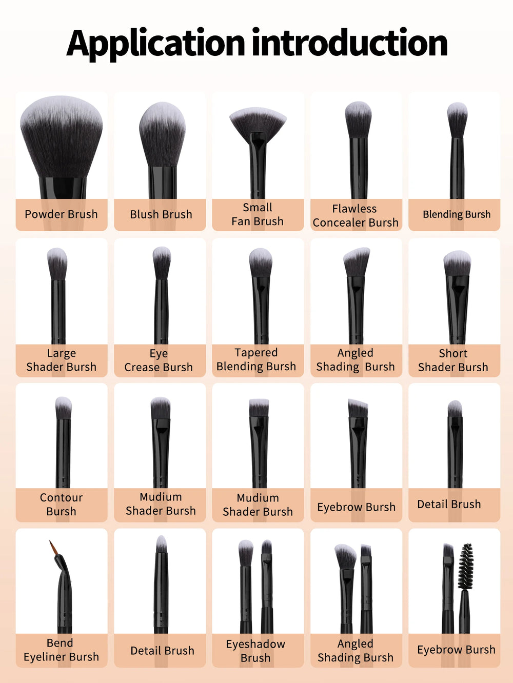 makeup brushes for foundation contour and eyeshadow