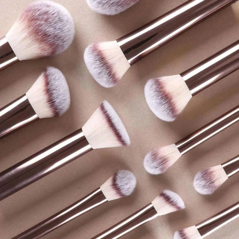 makeup brushes set with sponges and powder puff