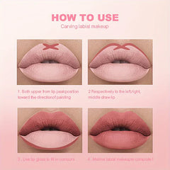 Matte Lip Liner Pencils in Rose Pink, Nude, and Red Colors