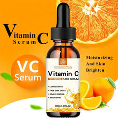 serum close up with vitamin c and hyaluronic acid text
