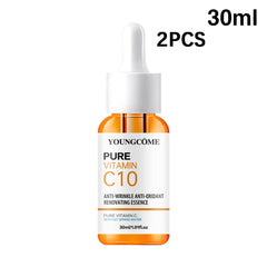 vitamin c hyaluronic acid skincare essence on white background