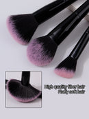 12 professional makeup brushes on vanity table