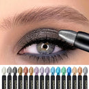 16 colors pearlescent waterproof glitter eyeliner set on white background