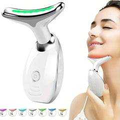 7LED color neck and face beauty massager portable device