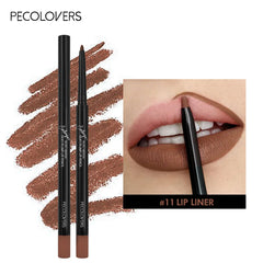 Waterproof Matte Lip Liner Pencil – 12 Colors Long-Lasting Lip Contour