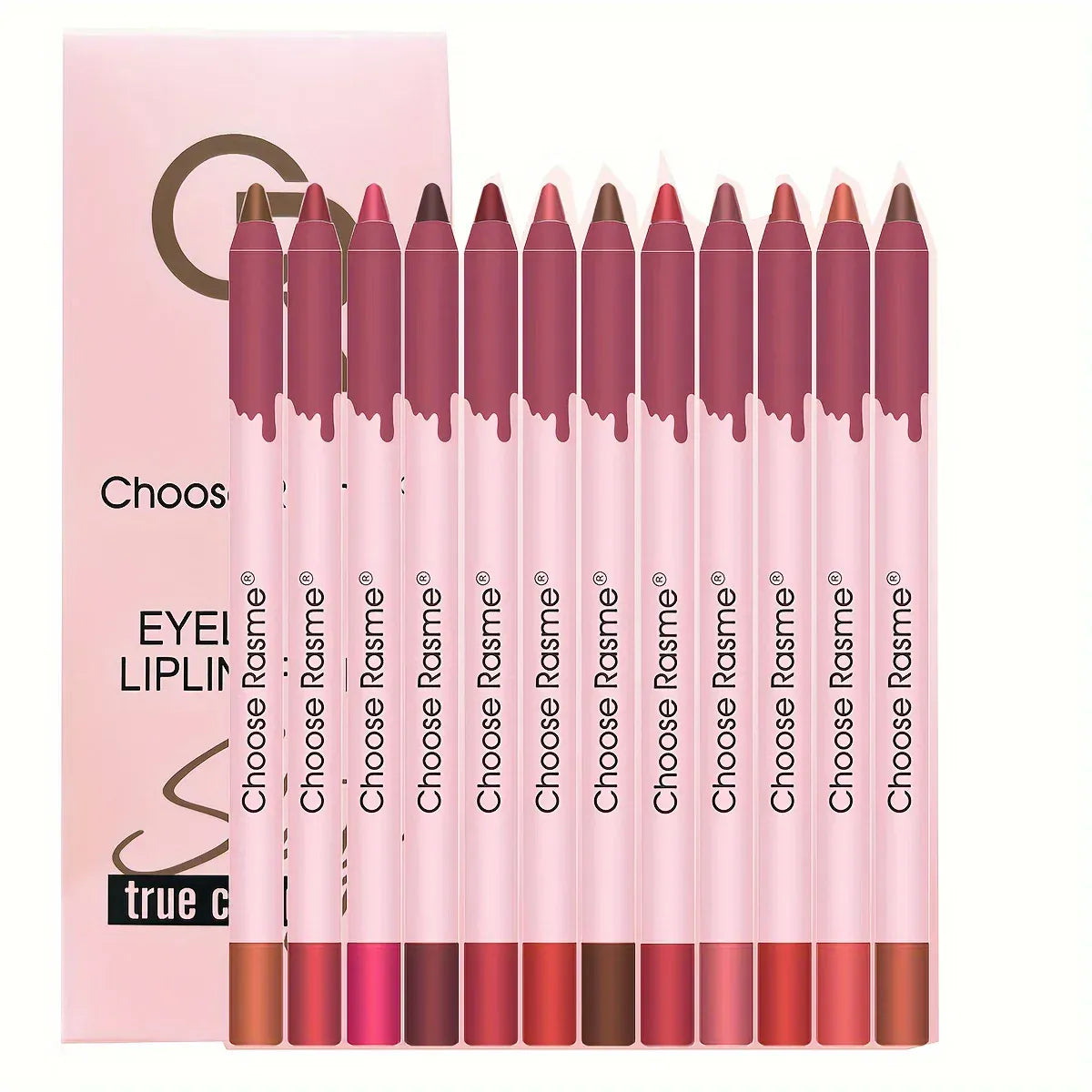 12 Colors Matte Lip Liner Pencil Set – Waterproof, Long-Lasting Nude & Red Lip Contour