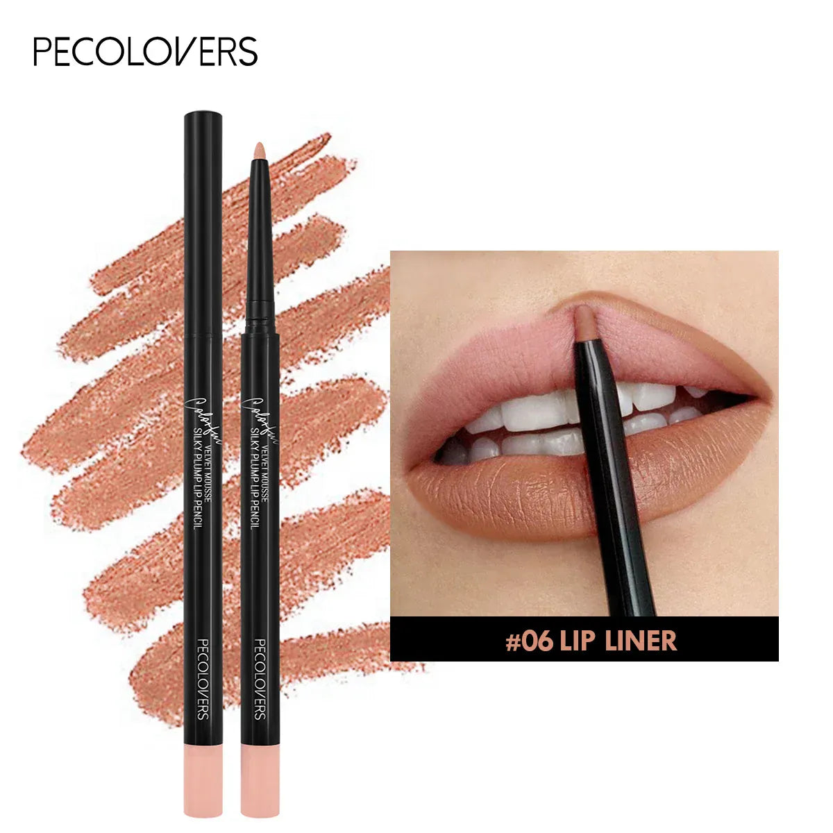 Waterproof Matte Lip Liner Pencil – 12 Colors Long-Lasting Lip Contour