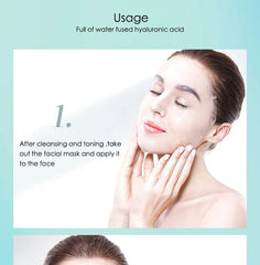 10PCS Hyaluronic Acid Hydrating Facial Mask – Deep Moisturizing & Pore Shrinking Sheet Masks