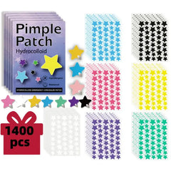 1400PCS Colorful PE Pimple Patches Star Shaped Pimple Cover Sticker Invisible Pimple Cover Removal Pimple Patches