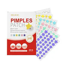 240pcs Shaped Acne Patches – Heart, Star, Flower & Round Invisible Zit Covers