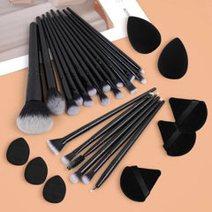 29-Piece Professional Makeup Brush & Beauty Tool Kit with Sponges & Puffs
