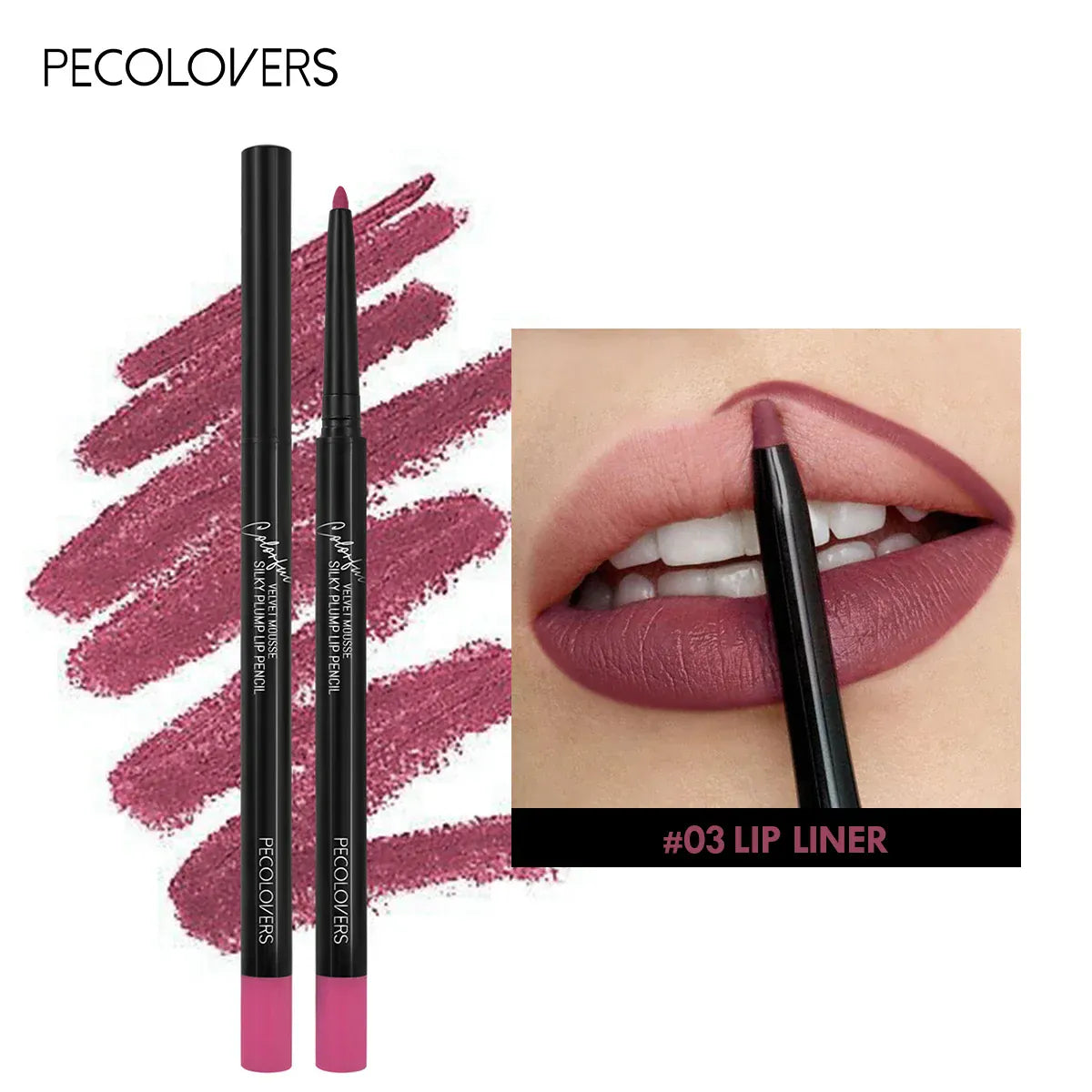 Waterproof Matte Lip Liner Pencil – 12 Colors Long-Lasting Lip Contour