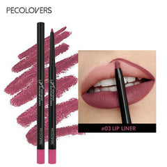 Waterproof Matte Lip Liner Pencil – 12 Colors Long-Lasting Lip Contour