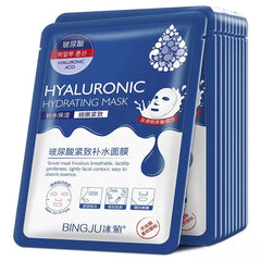 10PCS Hyaluronic Acid Hydrating Facial Mask – Deep Moisturizing & Pore Shrinking Sheet Masks