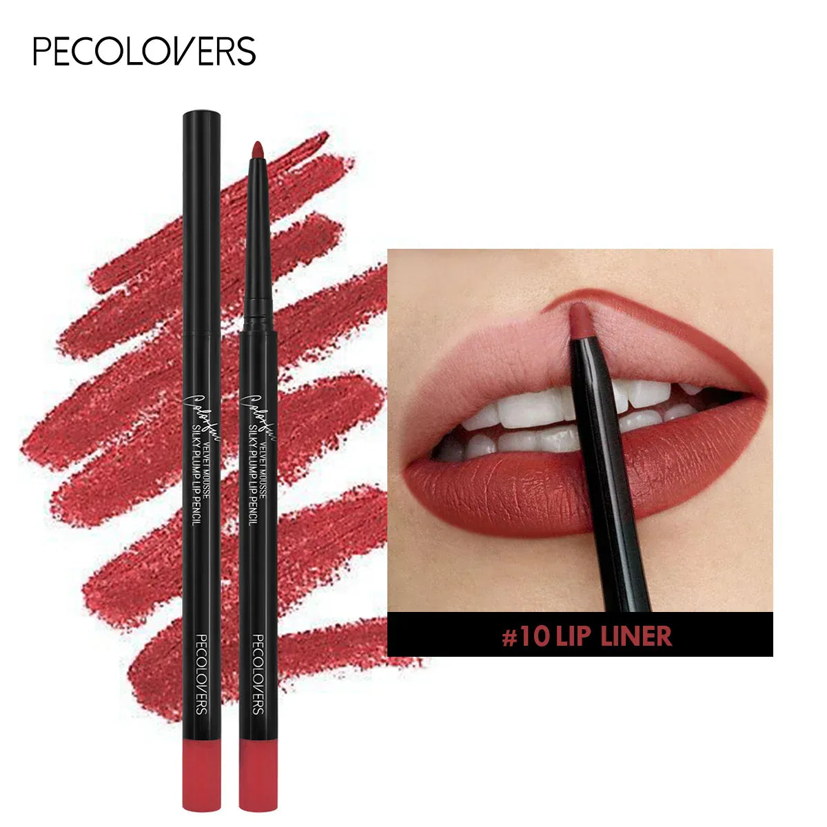 Waterproof Matte Lip Liner Pencil – 12 Colors Long-Lasting Lip Contour