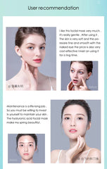 10PCS Hyaluronic Acid Hydrating Facial Mask – Deep Moisturizing & Pore Shrinking Sheet Masks