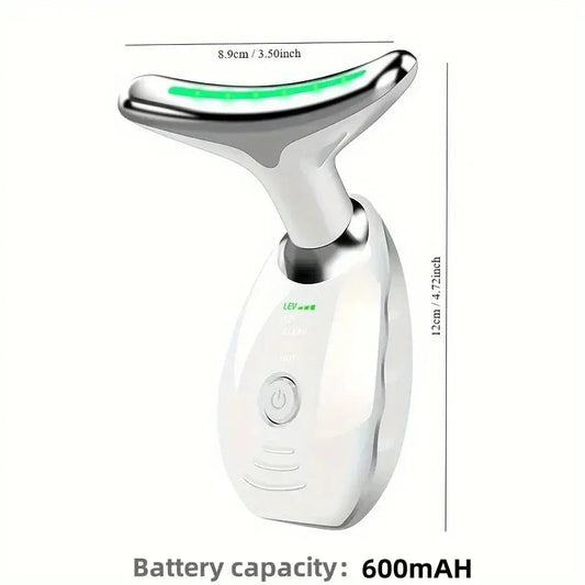 USB rechargeable LED neck and facial massager skin care tool