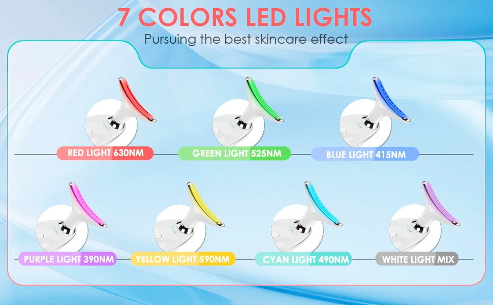at home LED skin care massager with color light modes