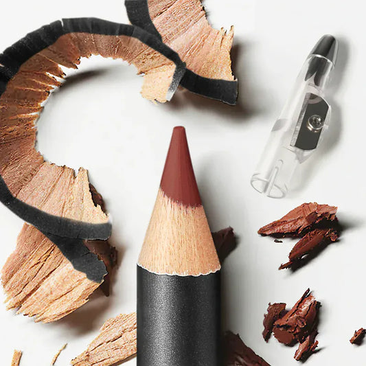 Close up of matte lip liner pencil for long lasting lip makeup