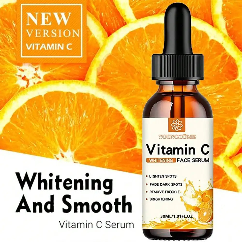 hyaluronic acid hydrating vitamin c essence on white background