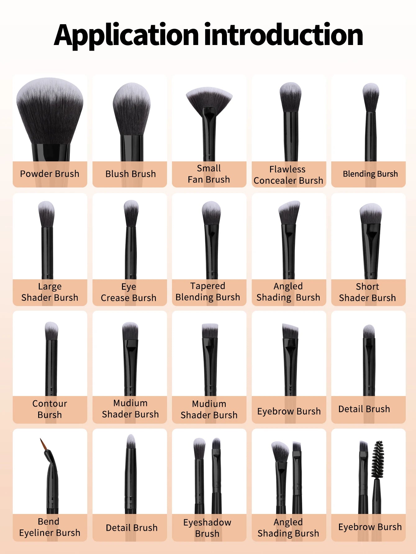 makeup brushes for foundation contour and eyeshadow