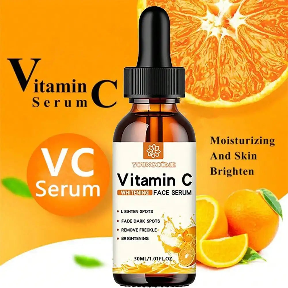 serum close up with vitamin c and hyaluronic acid text