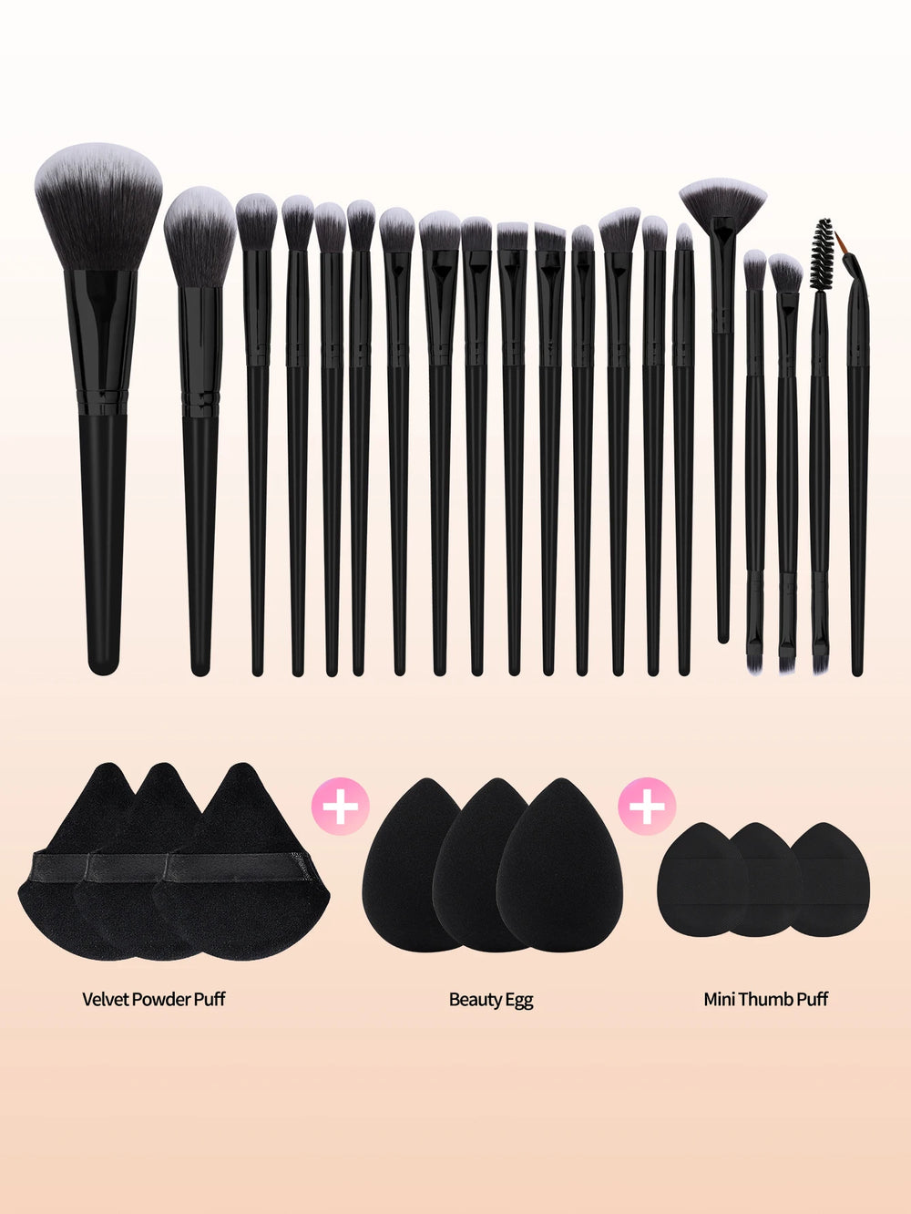 unisex makeup brush and sponge set for daily use