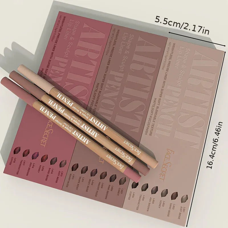 velvet finish lip contour pencil set